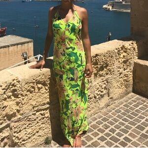 Vibrant Tropical Maxi Dress